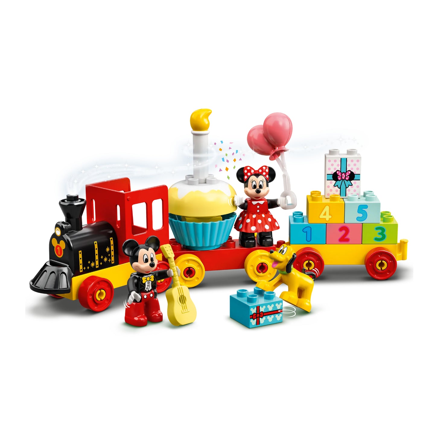 Juego de construcción de tren de cumpleaños de Mickey y Minnie LEGO DUPLO (22 piezas)