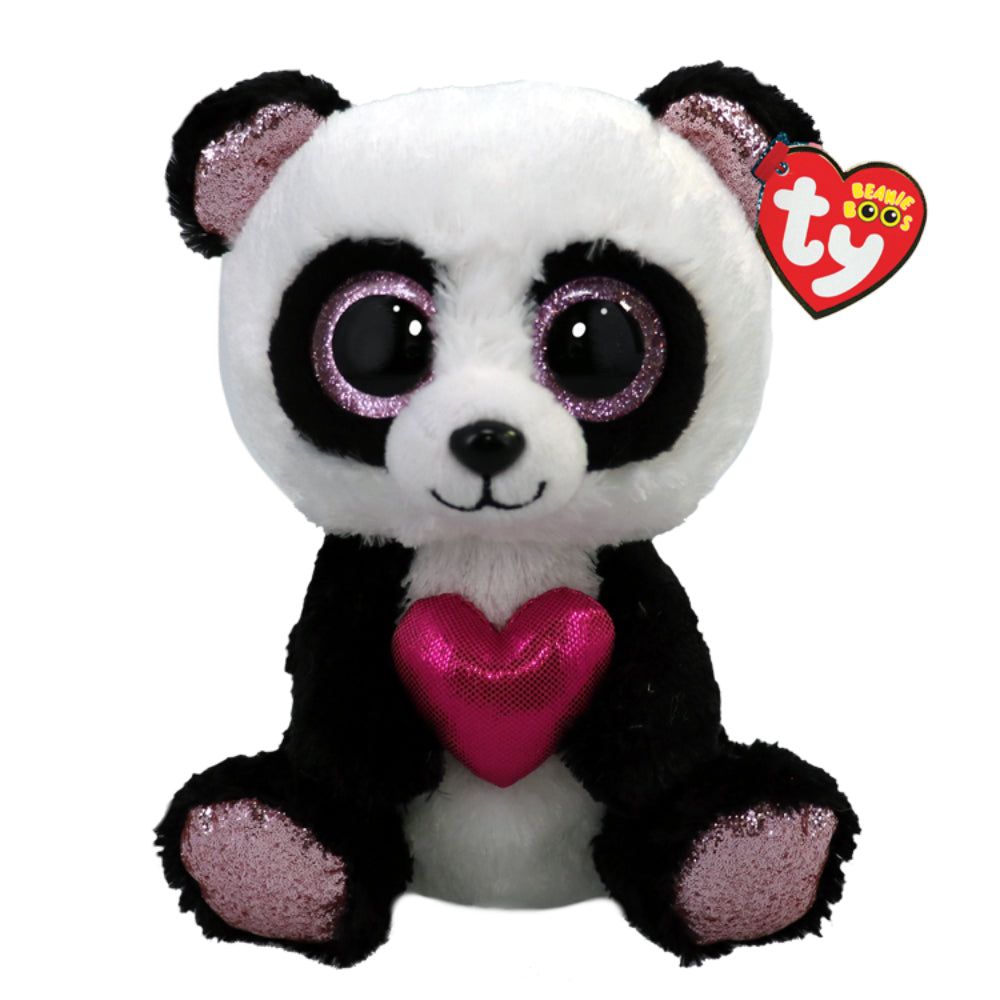 Ty Beanie Boos Esme the Panda Plush Toy with Heart- White/Black