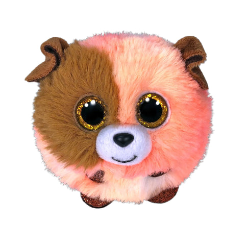 Ty Puffies 4" Mandarin Dog Plush Toy - Orange/Brown - Curacao