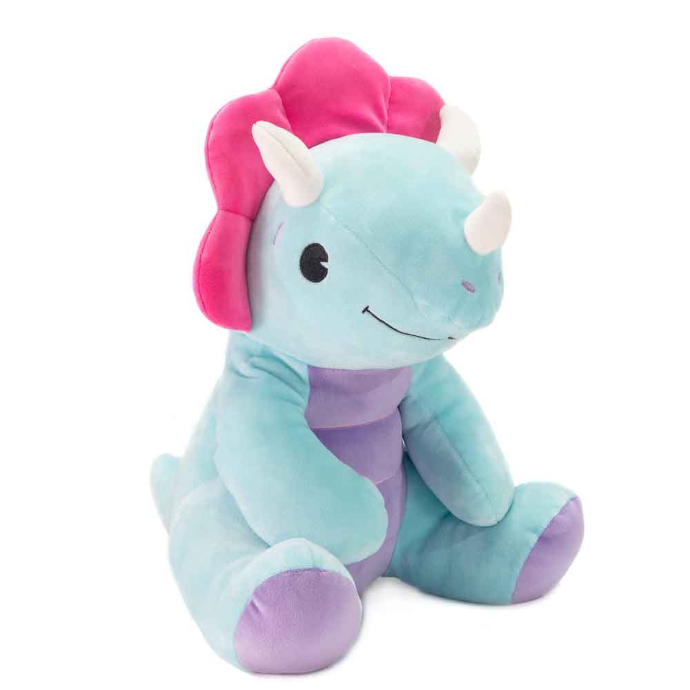 Peluche de triceratops Huggy Huggables de 12 pulgadas de Fiesta, color azul
