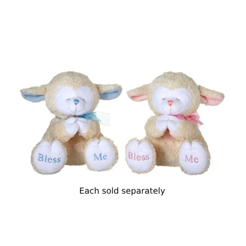 Fiesta 8" "Bless Me" Praying Lamb with Sound Plush Toy - Assorted