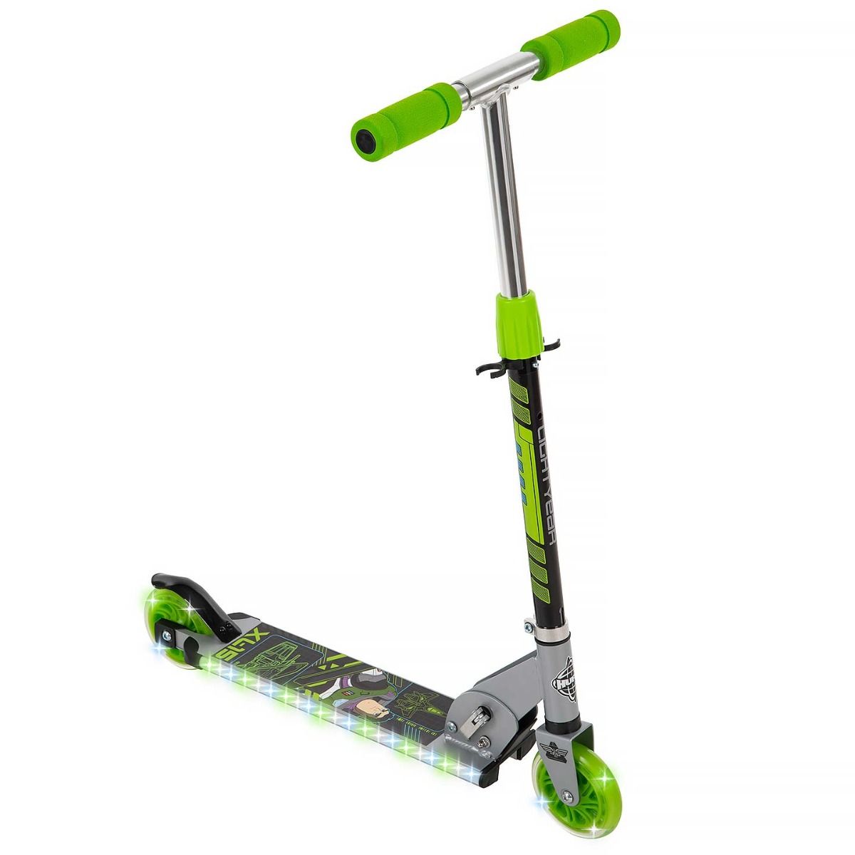 Huffy Disney Pixar Electro-Light Inline Kick Scooter - Green