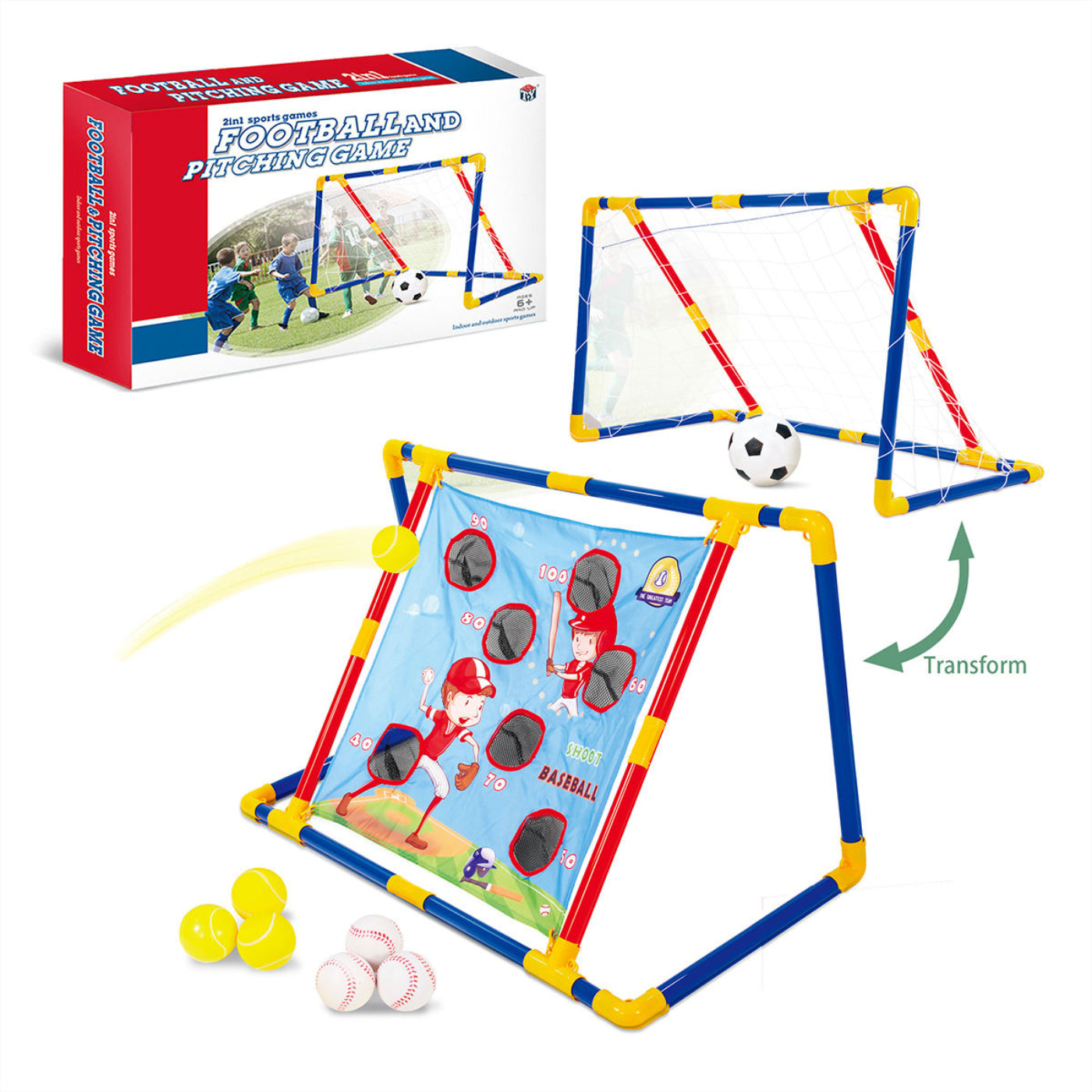 Ocean Toys 2-in-1 Soccer & Pitching Game Playset