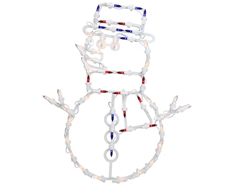 Lighted Snowman Christmas Window Decoration