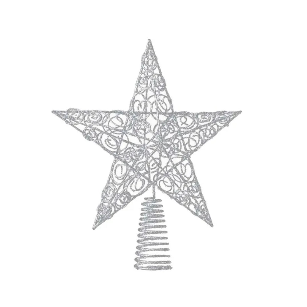 Kurt Adler 10" Un-Lit Star Treetop - Silver