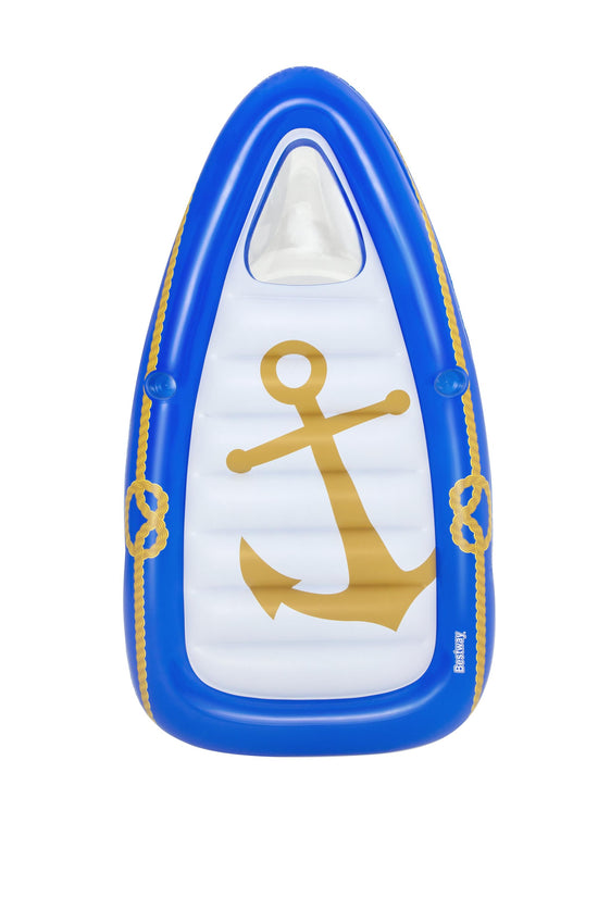 Bestway Float'n Fashion Nautical Paradise Boat Lounge with 2 Cup Holders - Curacao