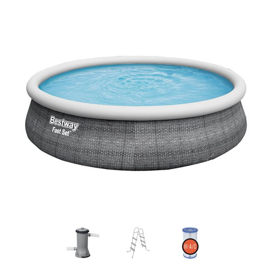 Bestway Fast Set 15' x 42' Round Inflatable Pool Set - Curacao