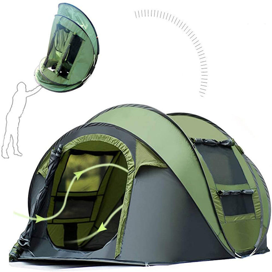 The Outdoor Institute 5-8 Person Instant Outdoor Tent - Green - Curacao