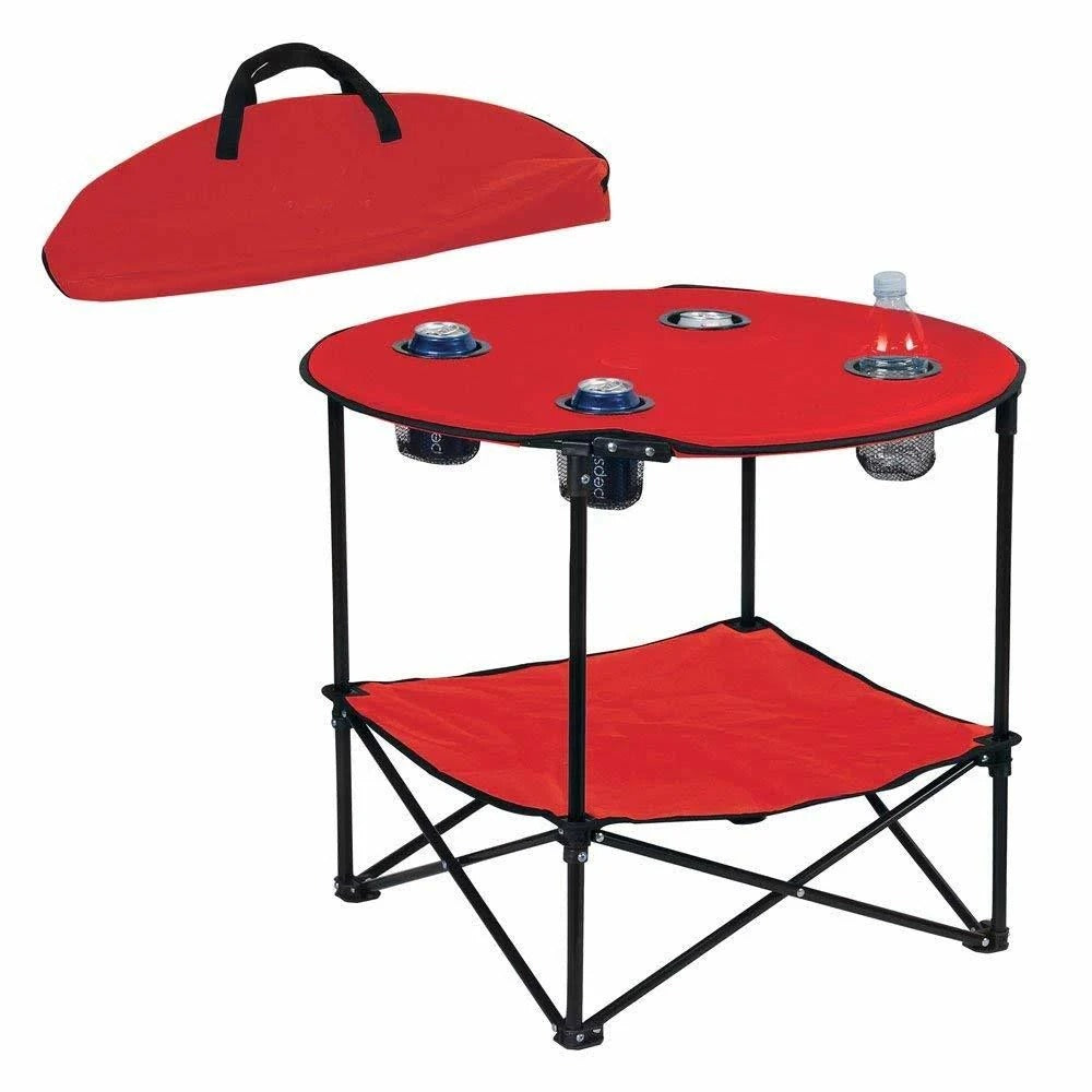2- Tier Red Folding Table by Preferred Nation - Curacao