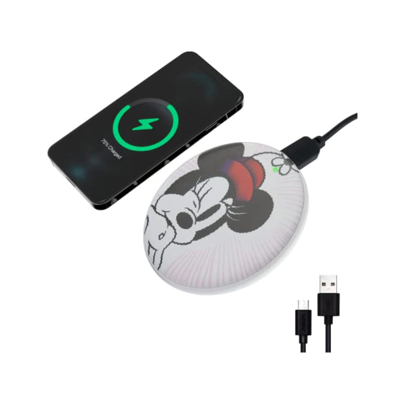Quest USA Corp Disney Minnie Mouse QI Wireless Charger Portable Charging Station - White
