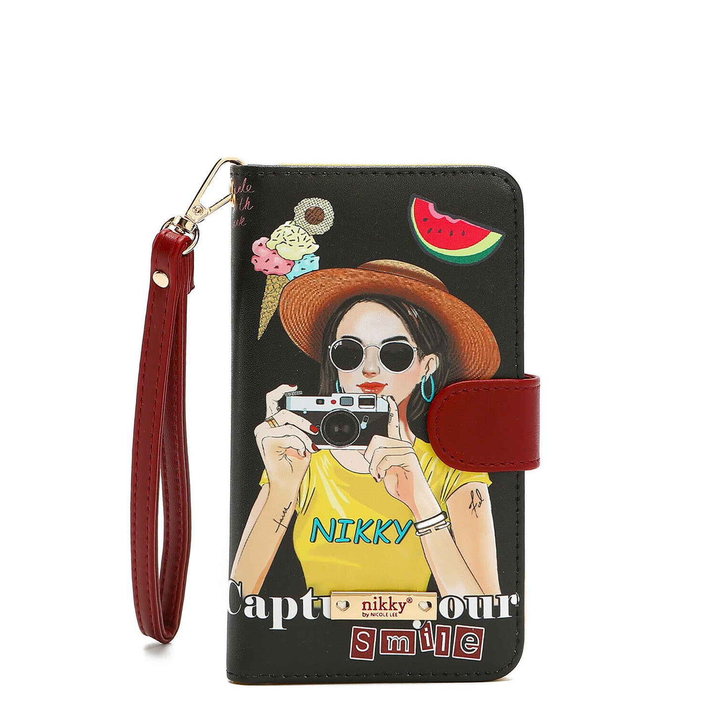 Nicole Lee Capture Your Smile Phone Case with Mirror and Credit Card Slots - Multicolor - Curacao