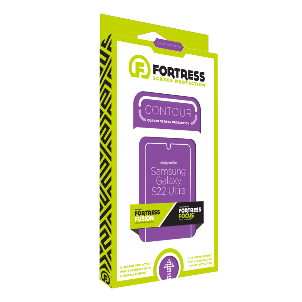 Fortress Contour Curved Screen Protector for Samsung Galaxy S22 Ultra - Clear