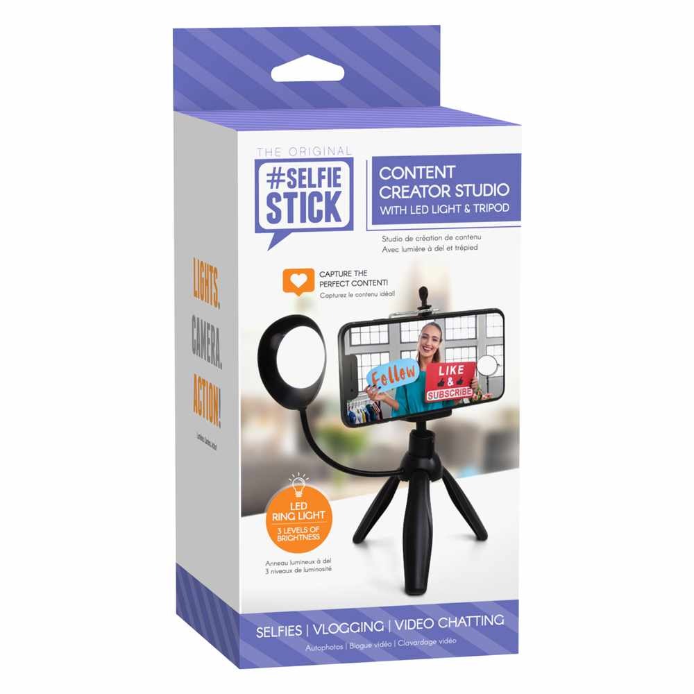 Helix Content Creator Studio with LED Light and Tripod - Black