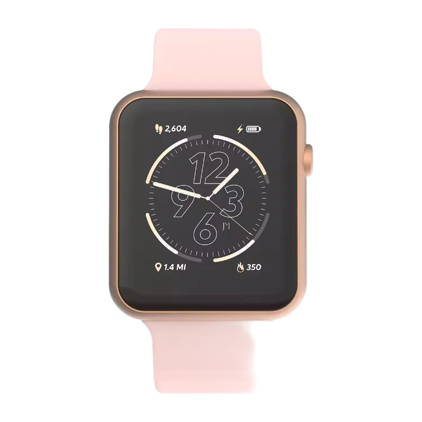 iTouch Air 4 Jillian Michaels Women's 41mm Rose Metal Alloy Case Smartwatch with Pink Silicone Strap - Bluetooth