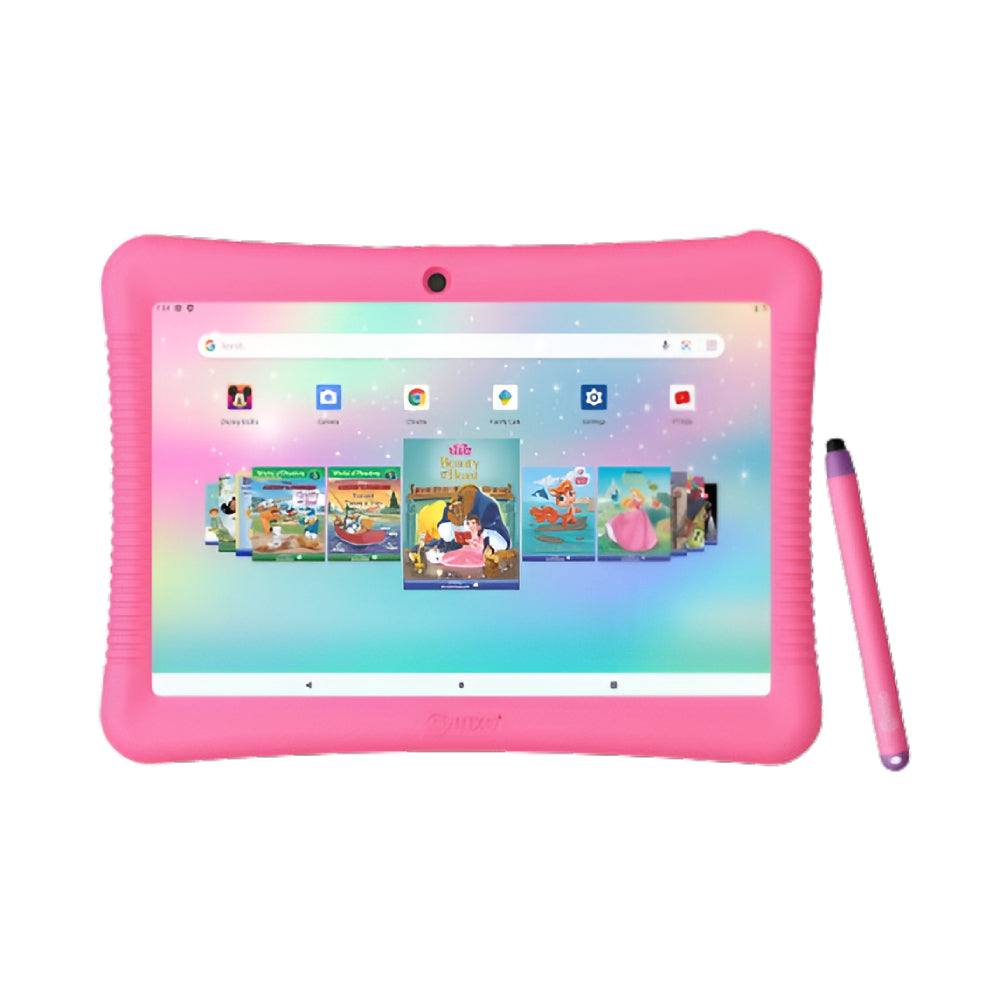 Bundle: Contixo 10" Kids Tablet + Contixo KB2 Kids Wired Over-the-Ear Headphones + Contixo Kids Bluetooth Karaoke Speaker with Two Wireless Microphones - Pink