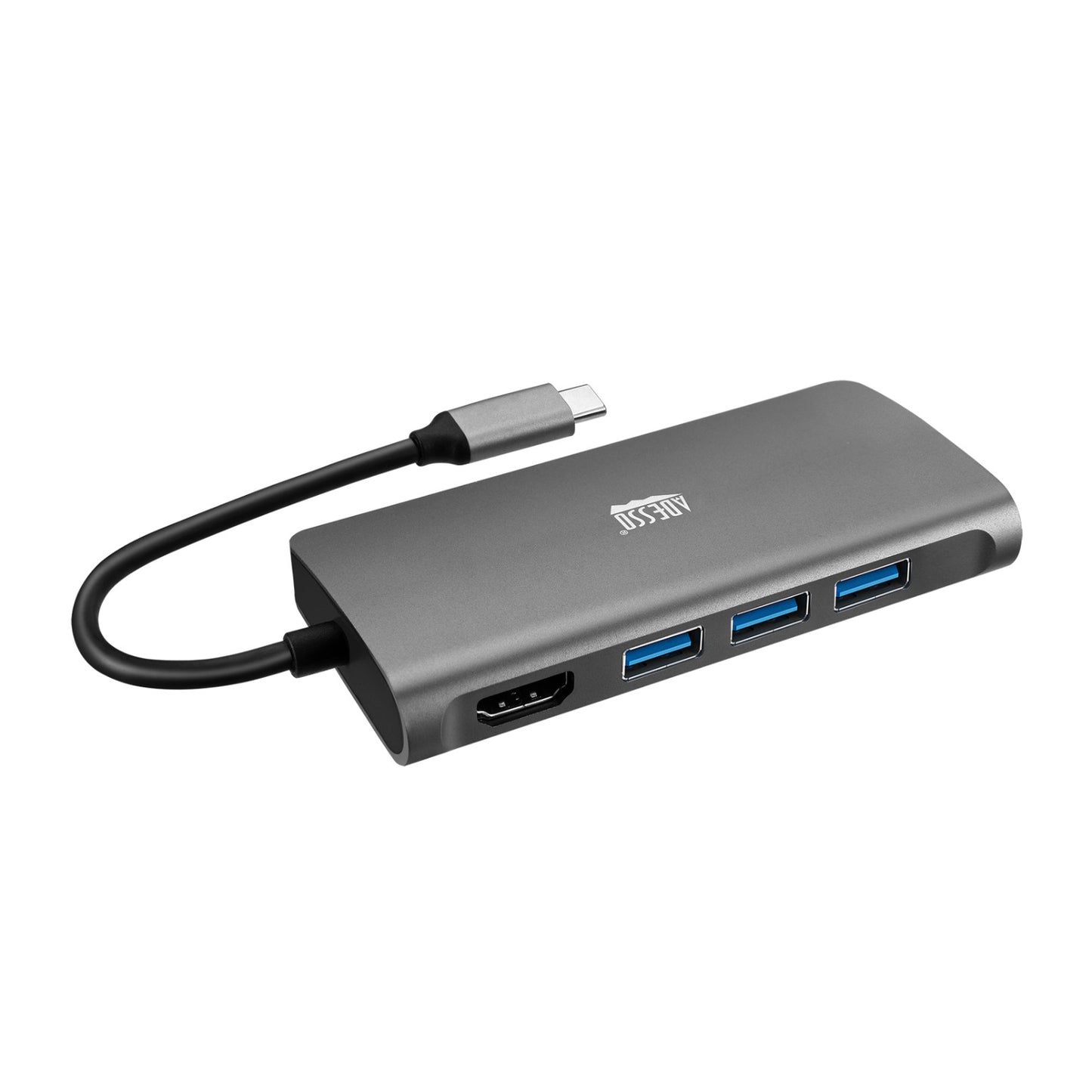 Estación de acoplamiento multipuerto USB-C 8 en 1 Adesso AUH-4030 - Plateado