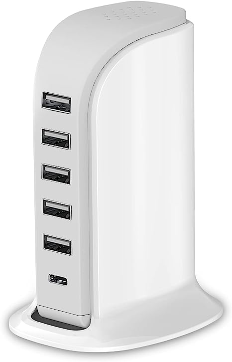 6-Port 40W USB Charger - White