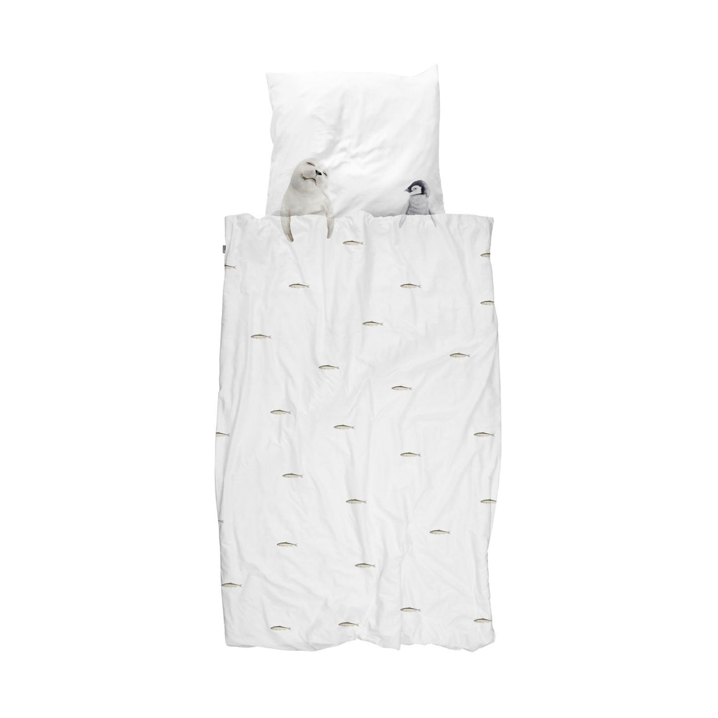 Snurk Twin Size 2-Piece Arctic Friends Duvet Cover Set - White