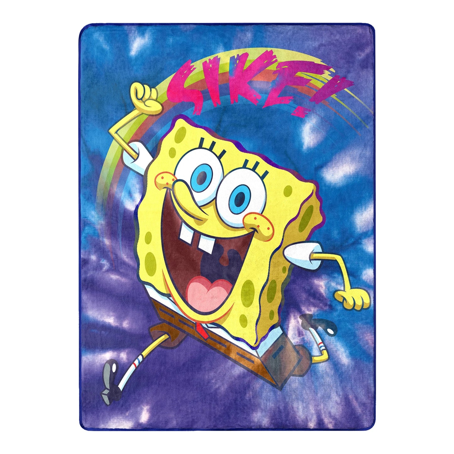 Nickelodeon SpongeBob Tie Dye Ready Silk Touch Throw Blanket - Blue/Yellow