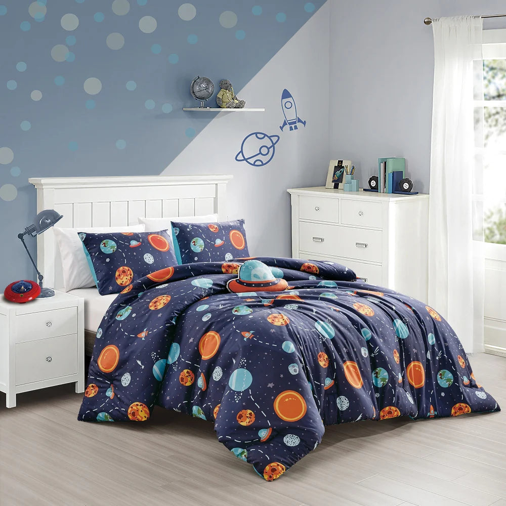 Esca Universe Full/Queen Size 4-Piece Comforter Set - Blue