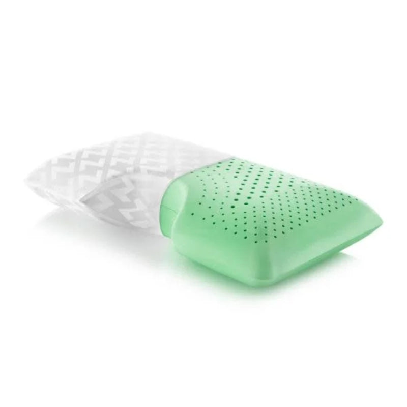 Malouf Zoned Dough Pappermint Queen Size Memory Foam Shoulder Pillow - White