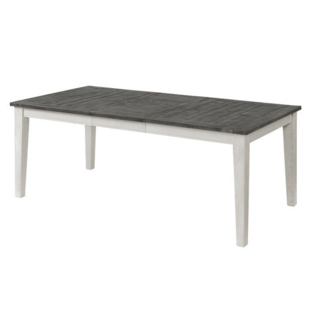 Monterey 78" Rectangle Dining Table with 1 x 18" Extendable Leaf by Martin Svensson Home - White/Gray - Curacao