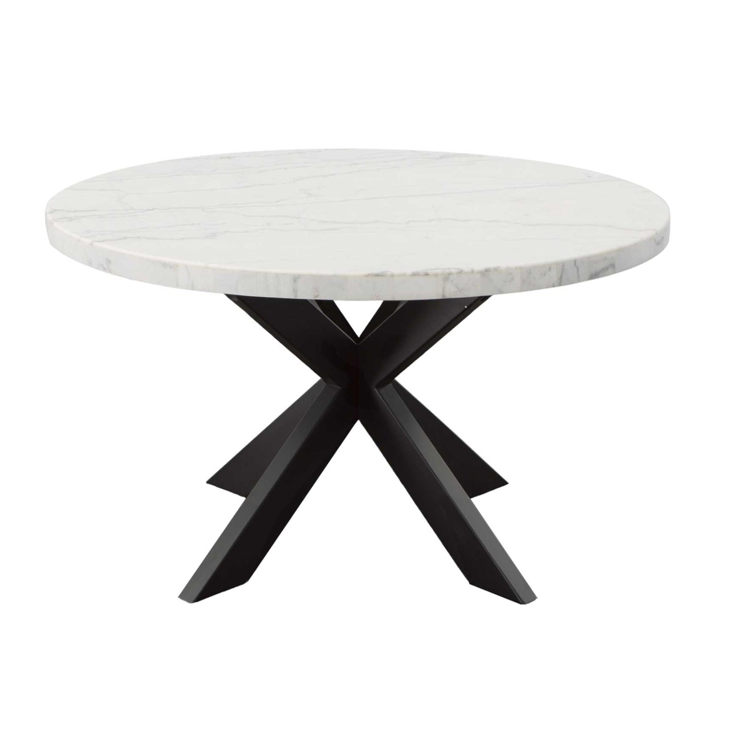 Mesa de comedor Xena de 30" con cubierta de mármol blanco de Steve Silver