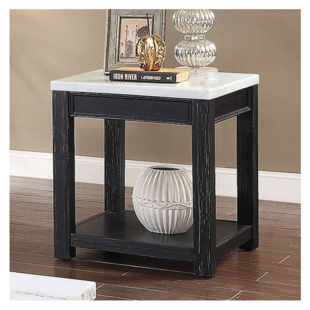 McGill End Table by Furniture of America - White/Antique