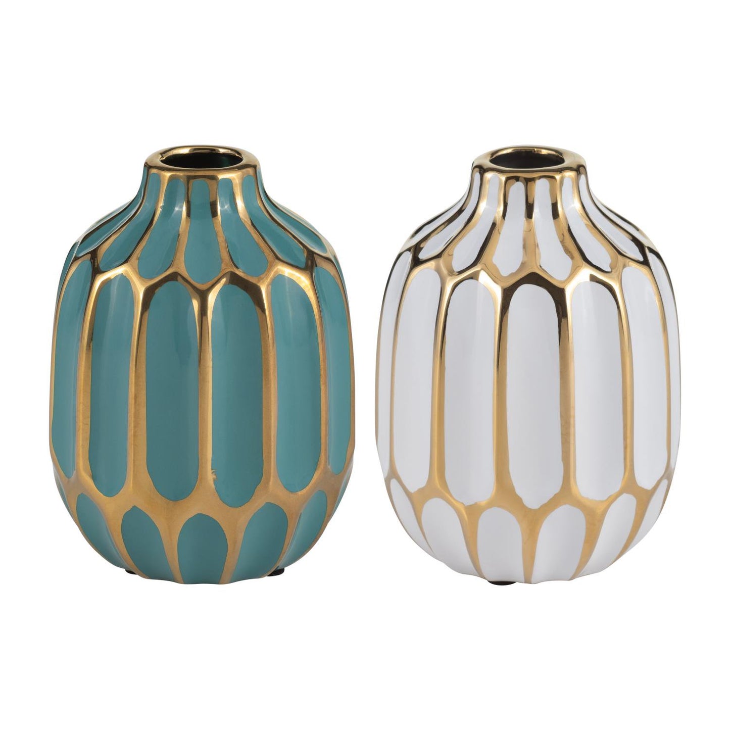 Sagebrook Home Contemporary 5" Ceramic Vase (Set of 2) - Assorted Colors