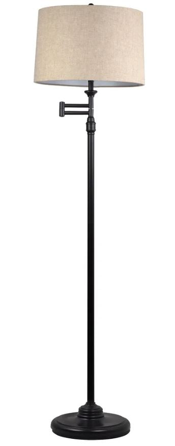 Adesso Aaron 57" Swing Arm Floor Lamp - Antique Bronze