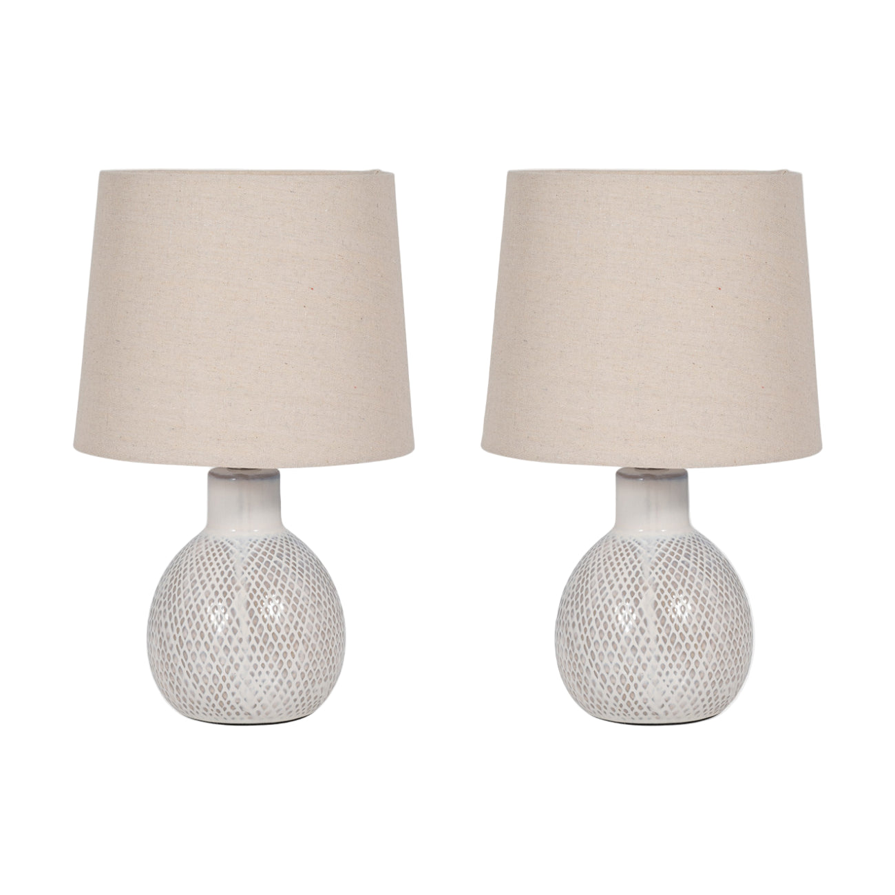 Sagebrook Home Ceramic 17" Table Lamp (Set of 2) - White