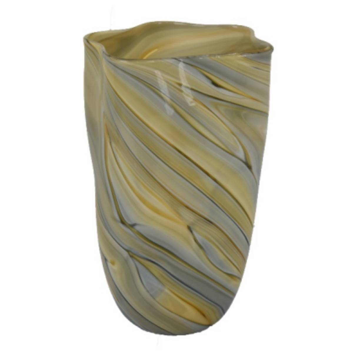 Three Hands 13.50" Cylindrical Vase - Tan