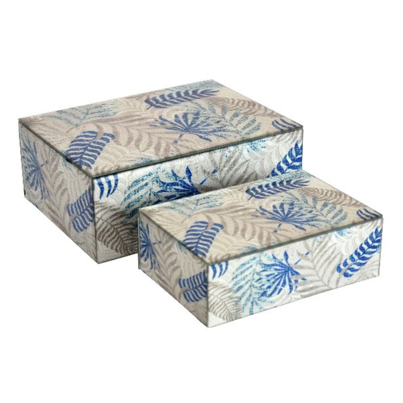 Three Hands Decorative Storage Box Set - Beige/Blue