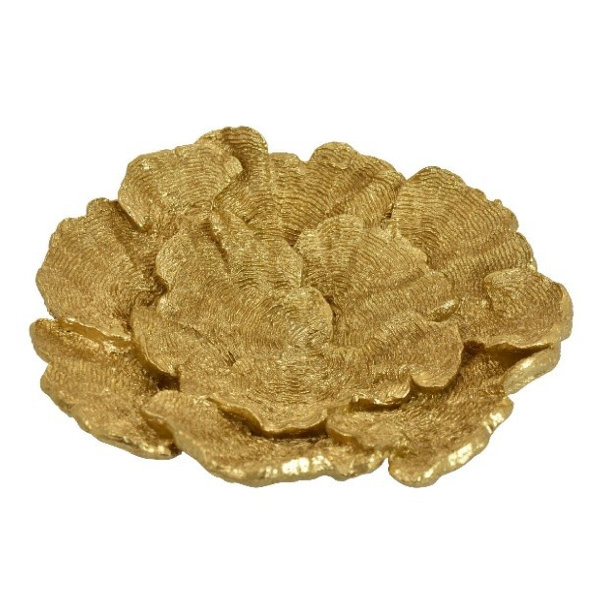 Three Hands 12.25'' Coral Shaped Table Top Decorative Plate - Gold