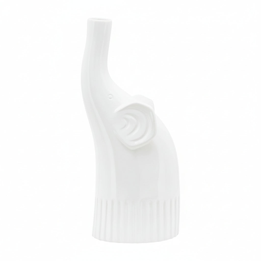 Sagebrook Home Modern 12" Elephant Decor in Ceramic - White