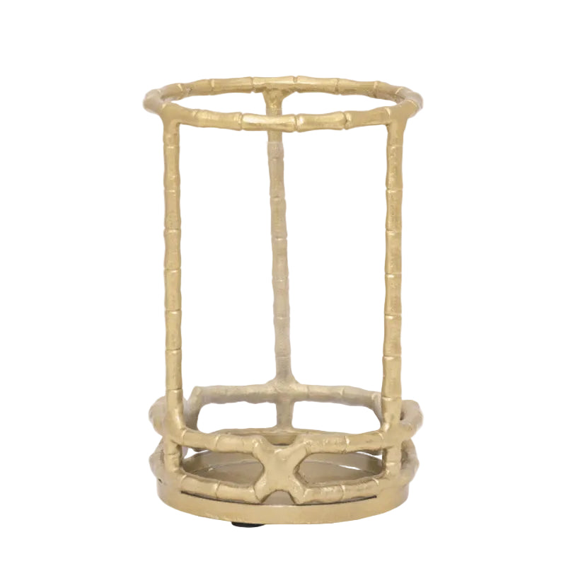 Candelabro de metal de 23 cm con forma de huracán de Sagebrook Home, dorado