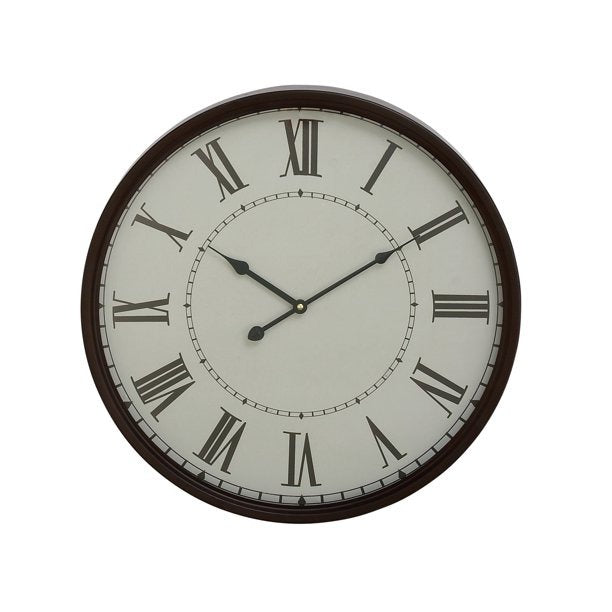 Reloj de pared tradicional redondo de 20" de metal de UMA Enterprises, color blanco
