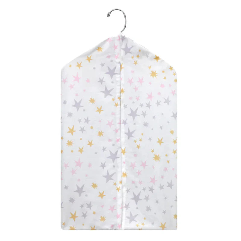 Bundle: Soho Baby Ellison Rustic White 4-in-1 Convertible Crib + Bedtime Originals Rainbow Unicorn and Fox Musical Baby Crib Mobile + Bedding Set + Diaper Stacker