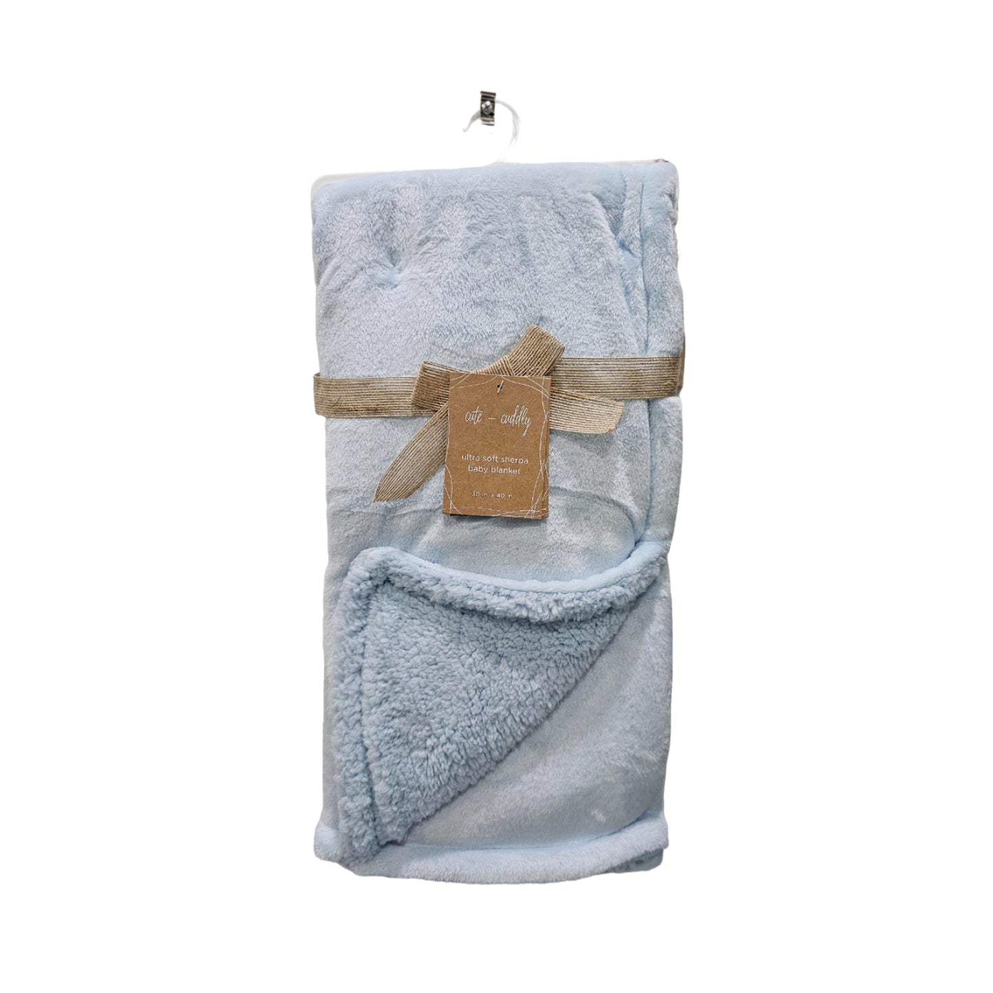 Manta de bebé de sherpa lisa de 30" x 40" de SL Home Fashions, color azul