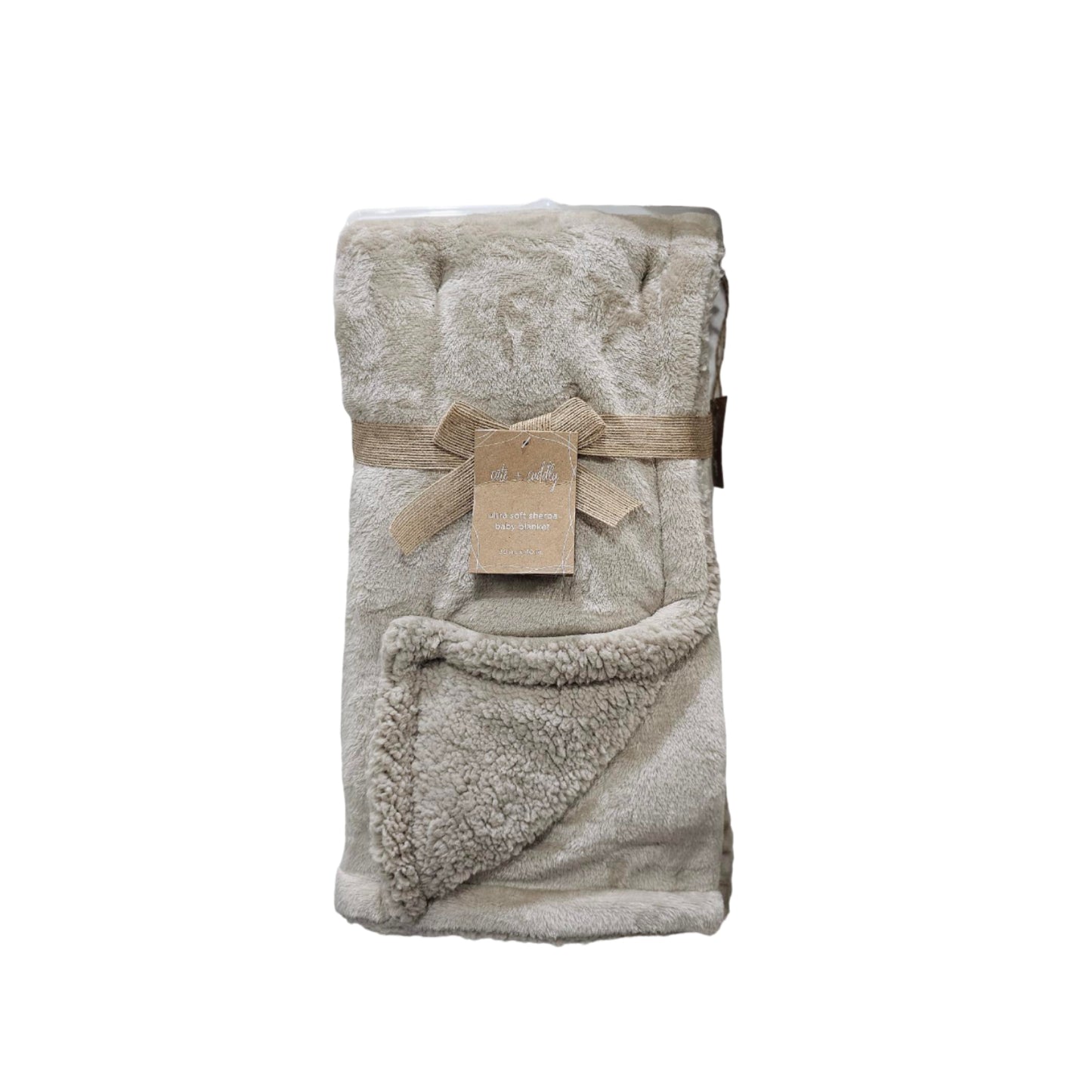 Manta de bebé de sherpa lisa de 30" x 40" de SL Home Fashions, color topo