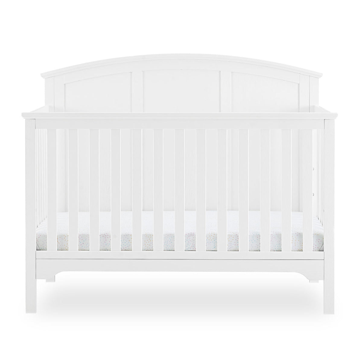 Delta Children Sweet Beginnings Sage Curve Top White 6-in-1 Convertible Wooden Crib