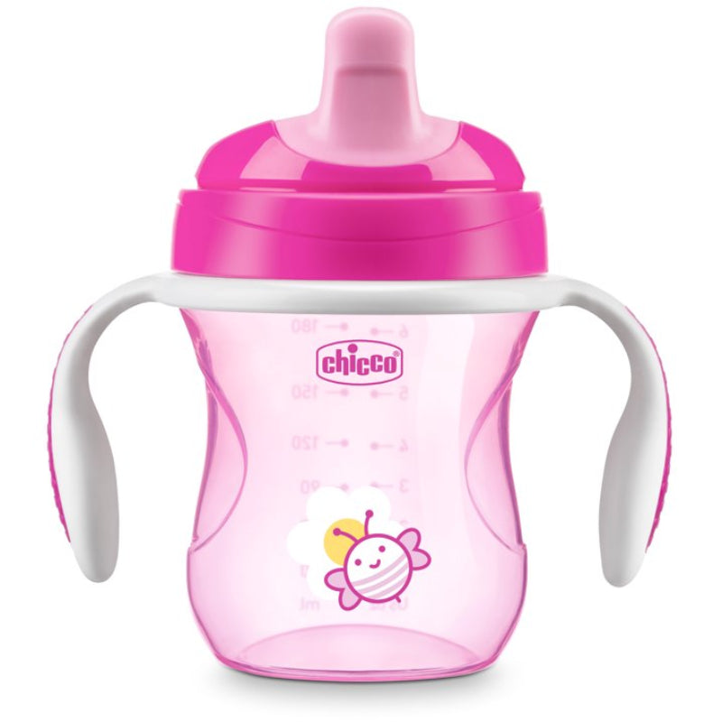 Chicco 7oz Semi-Soft Trainer Sippy Cup with Bite-Resistant Spout, 6+ Months - Pink