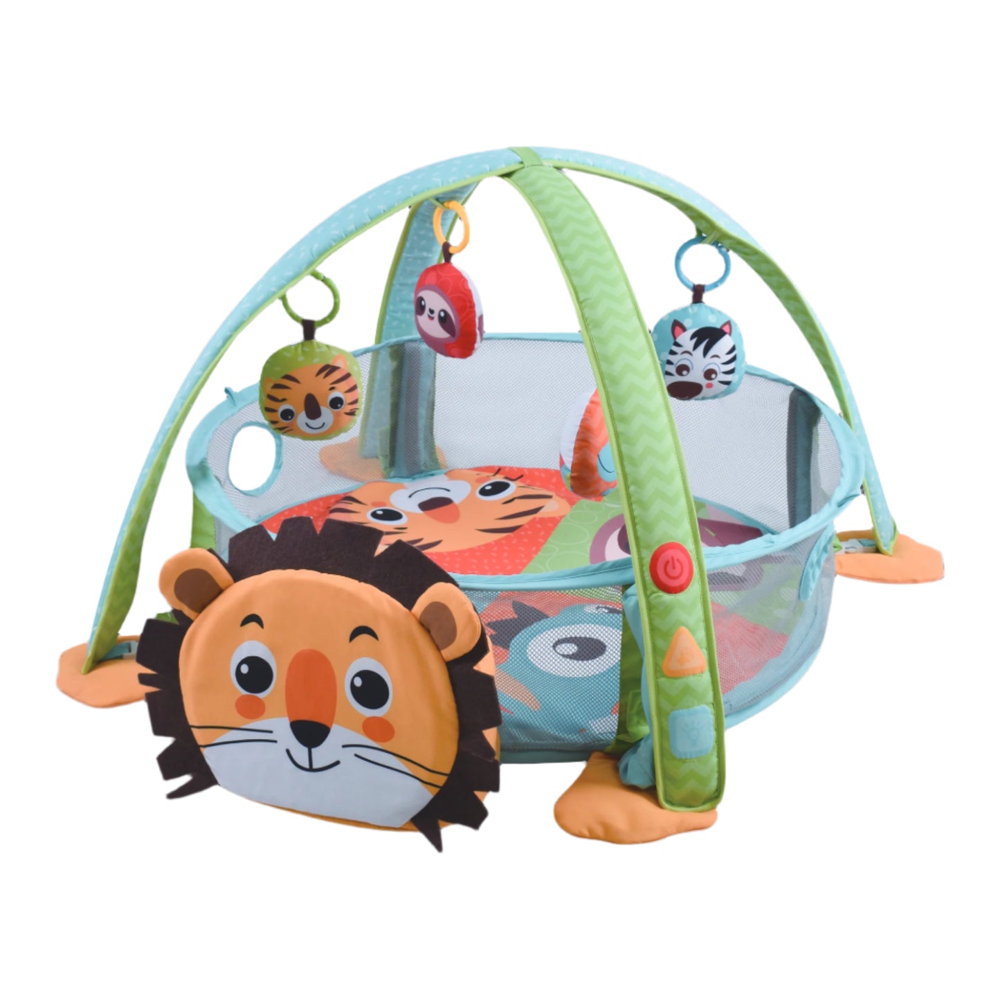 Baby Oversized Game Mat with Light, Music and 30 Playing Balls Lion