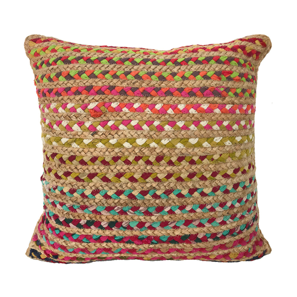 India House 20" x 20" Square Boho Throw Pillow - Multicolor