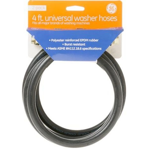 GE PM14X10002 4ft Rubber Inlet Washer Hose (Set of 2) - Curacao