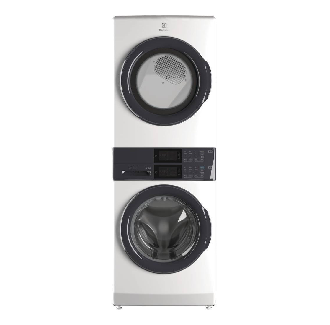 Lavadora apilada Electrolux ELTG7300AW de 4,4 pies cúbicos y secadora a gas de 8,0 pies cúbicos, torre de lavandería con lavado LuxCare, color blanco