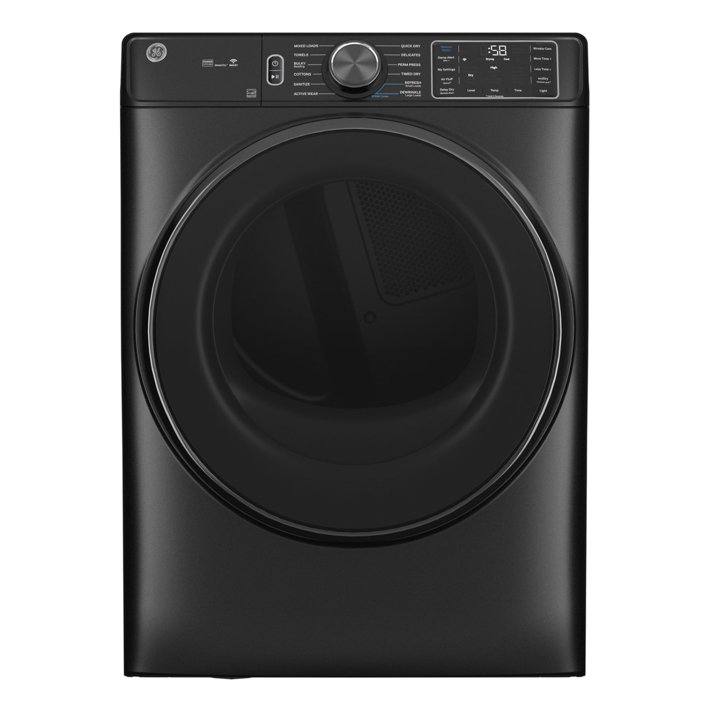 GE GFD65GSPVDS 7.8 cu. ft. Vented Front Load Gas Dryer - Stackable with Steam and Sanitize Cycle - Carbon Graphite