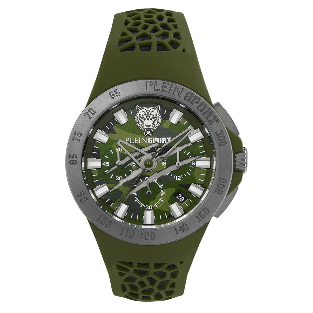 Plein Sport Thunderstorm Chronograph Men's 43mm Quartz Strap Watch - Green