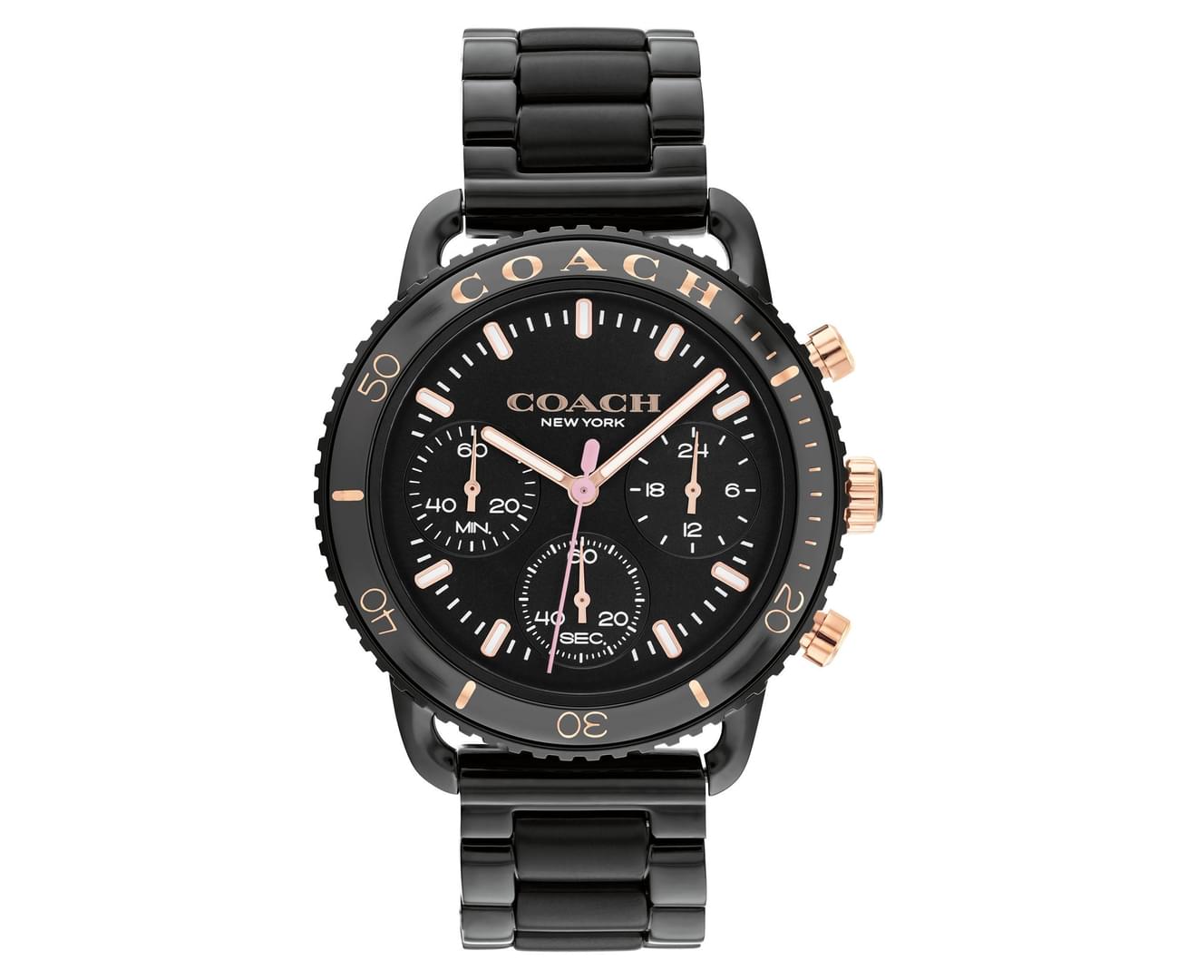 Coach Cruiser Black Steel Chronograph Women's Watch
