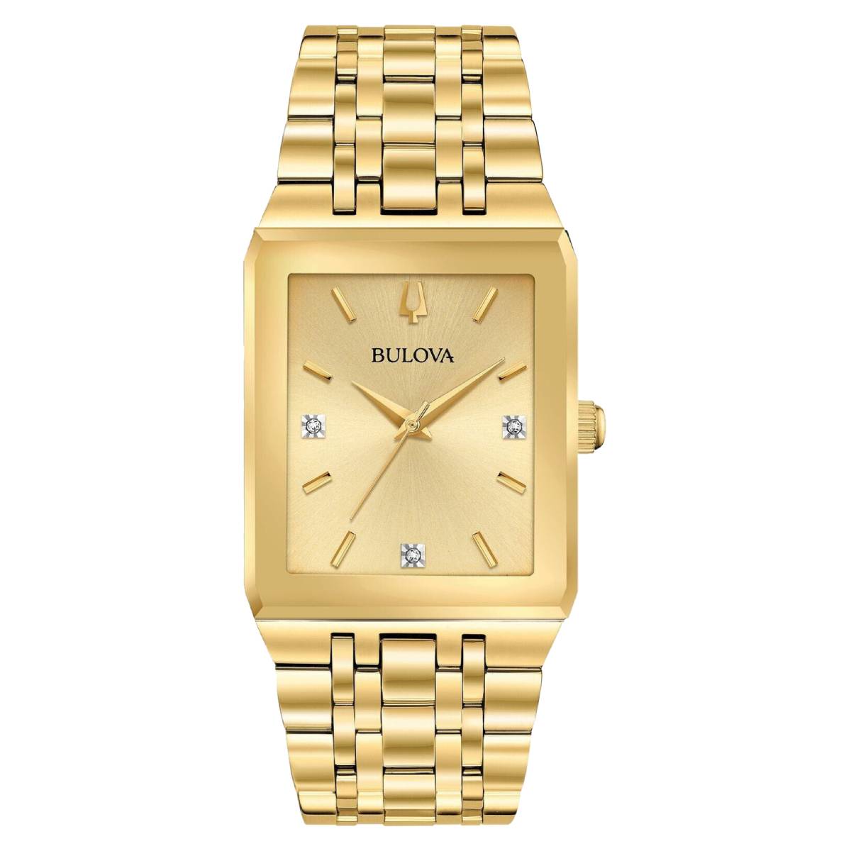 Bulova Quadra Modern Men's 30.75mm Stainless Steel Bracelet Watch - Gold